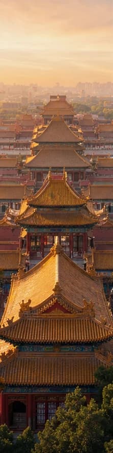 Forbidden City rooftops for a first journey through China